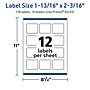 Avery TrueBlock Laser/Inkjet Rectangle Multipurpose Labels, 1-13/16" x 2-3/16", White, 120/Pack (94233)~#|#~3C751593-57DD-452D-AAE250392BD510D4_sc7
