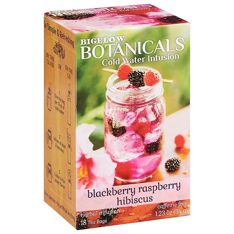 Bigelow Botanicals Decaf Blackberry Raspberry Hibiscus Tea Bags, 18/Box (39000) image 1