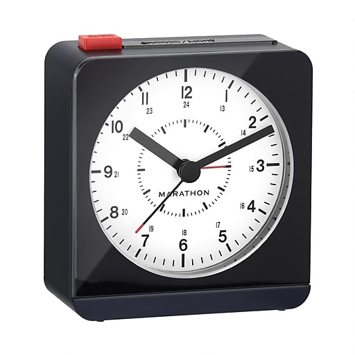Marathon Classic Analog Alarm Clock, Blue (CL030053BL) Staples