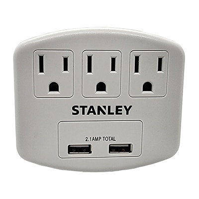 Stanley PlugMax 3 Outlet Adapter, White (NCC30407) Simolary simolary.com