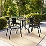 Flash Furniture Lila 28'' Round Table with 4 Rattan Stack Chairs, Black (TLH087RD037BK4)~#|#~3C9DE40B-A3B0-494B-B3EEE6713CDE59ED_sc7