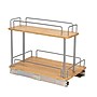 Household Essentials Bamboo and Silver Iron Two-Tier Slide-Out Organizer (HH1265B-1)~#|#~3CA1BCD6-7EBC-450B-BD76E16EB2C700C4_sc7