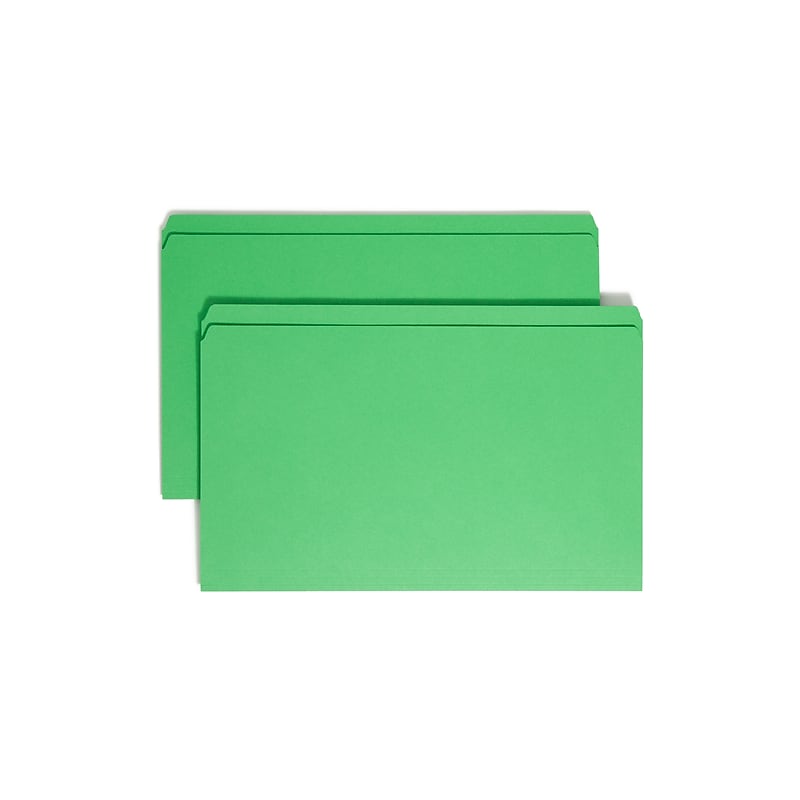 Smead File Folder, Reinforced Straight-Cut Tab, Legal Size, Green, 100/Box  (17110) image 1