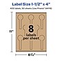 Avery Laser/Inkjet Decorative Edge Multipurpose Labels, 1.5" x 4", Kraft Brown, 400 Labels/Box ( 94116)~#|#~3CA6CAA1-B358-4695-80A71CEA7476CE65_sc7