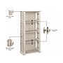 Bush Furniture Homestead 66"H 4-Shelf Bookcase with Adjustable Shelves, Linen White Oak Laminated Wood (HOB166LW-03)~#|#~3CAB4092-D201-483C-978E43444BB68269_sc7