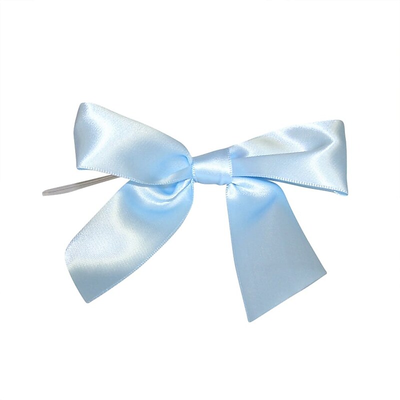 JAM Paper Satin Bows, Light Blue, 50/Pack (52640349231) image 1
