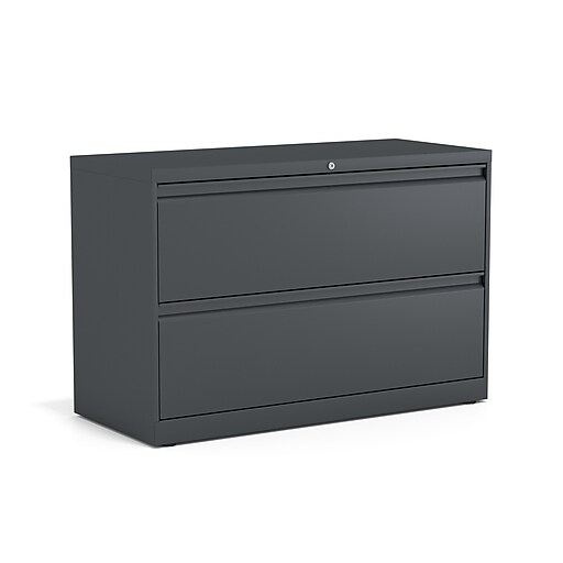 Staples 2 Drawer Lateral File Locking Letter Legal Charcoal 42