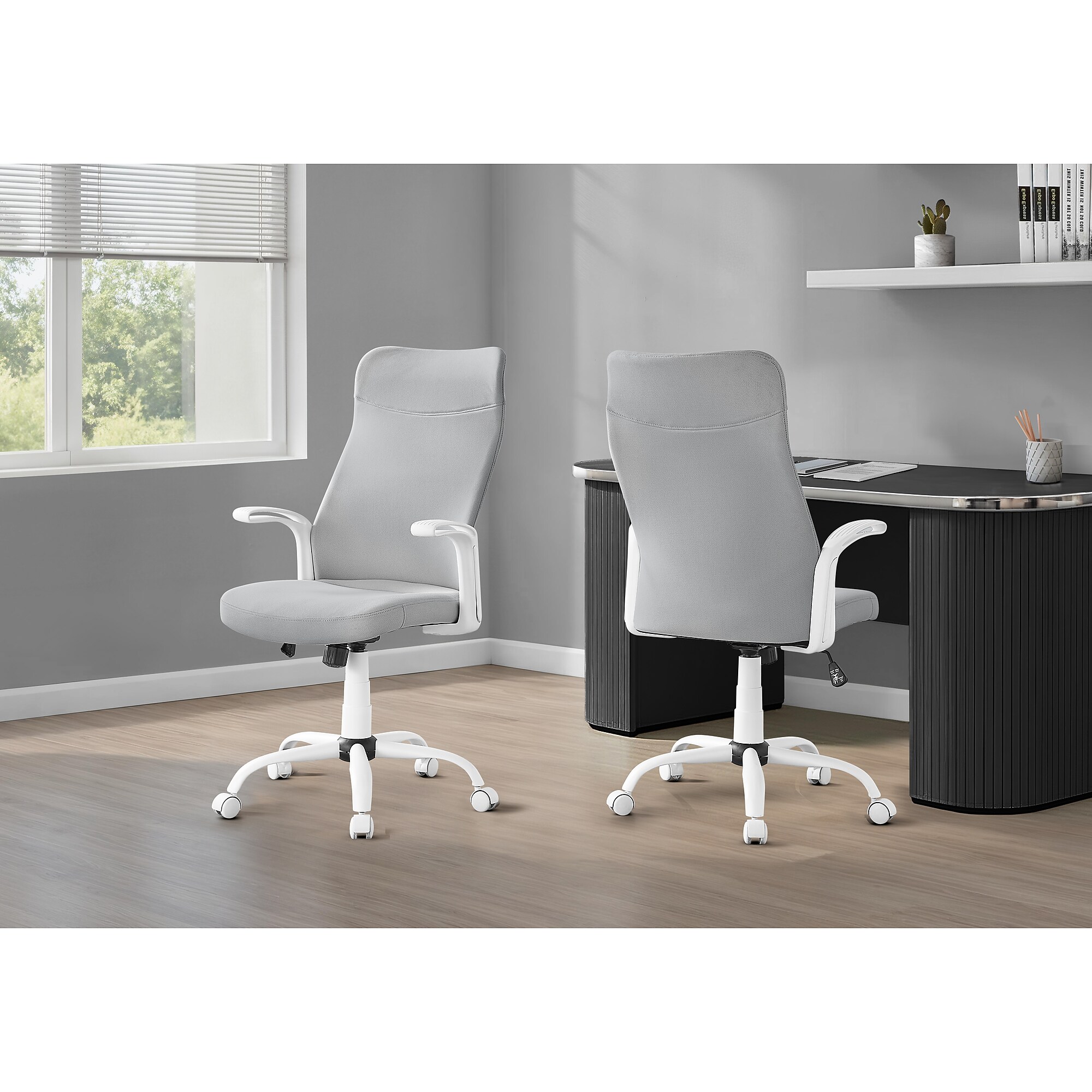 Monarch Specialties Inc. Ergonomic Fabric Swivel Computer and Desk Chair, Gray (I 7324) Sansujyuku sansujyuku.com