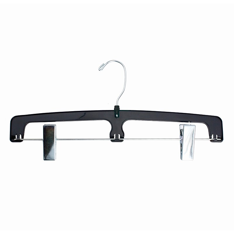 Nahanco 14" Plastic Super Strong Heavy Duty Pant Hanger, Chrome Hook, Plastic, 100/Carton (2690EC) image 1