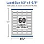 Avery TrueBlock Laser/Inkjet Rectangle Multipurpose Labels, 0.5" x 1.75", White, 1500/Pack (94204)~#|#~3CE54A3A-5DCC-4326-8A7D6CEE0BF90166_sc7