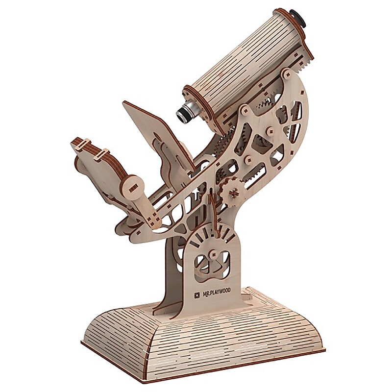 Mr.Playwood Microscope Mechanical Wooden 3D STEM Model, 106 Pieces/Set (AVRAV1612204) image 1