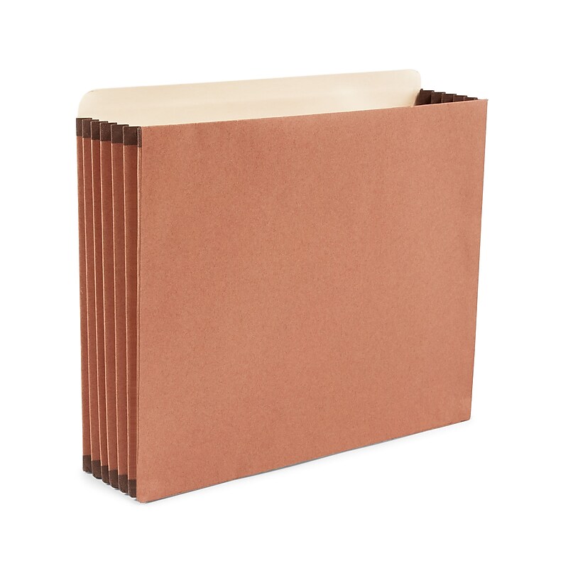 Staples Paper Stock File Pocket, 5.25" Expansion, Letter Size, Brown, 4/Pack (20473-US) image 1
