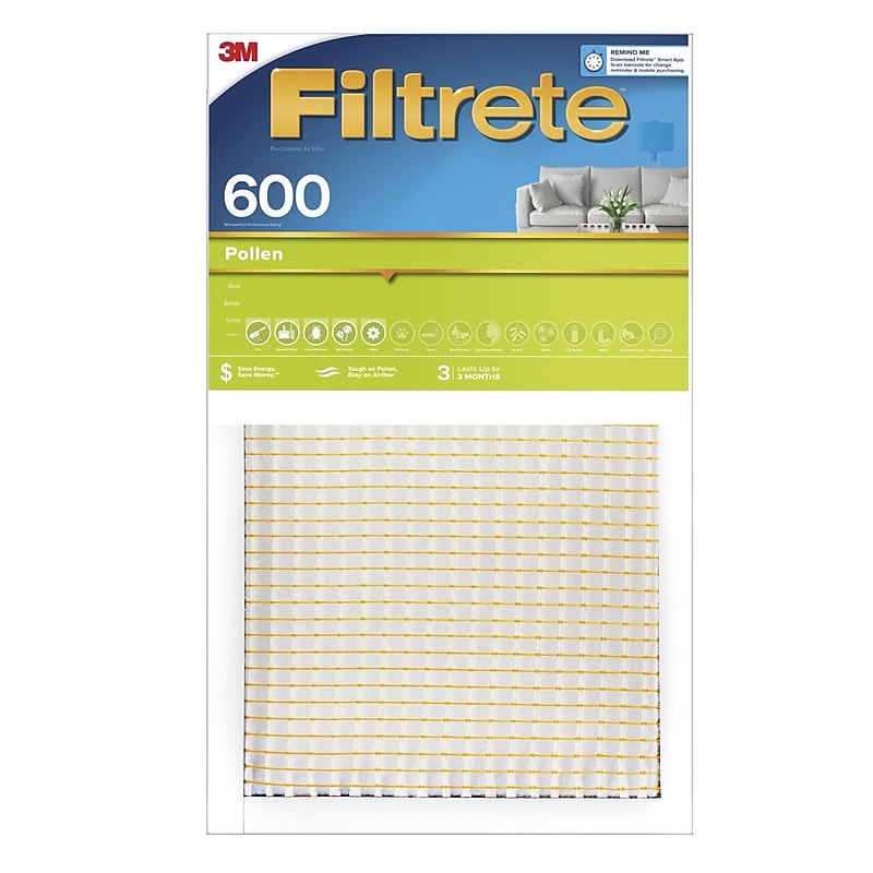 Filtrete Pollen MPR 600 16" x 20" x 1" Pleated Air Filter, MERV 7 (FAPF-F1-A) image 1