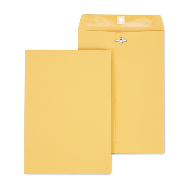 Staples Clasp & Moistenable Glue Kraft Catalog Envelopes, 7.5"L x 10.5"H, Brown, 100/Box (233577/19268) image 1