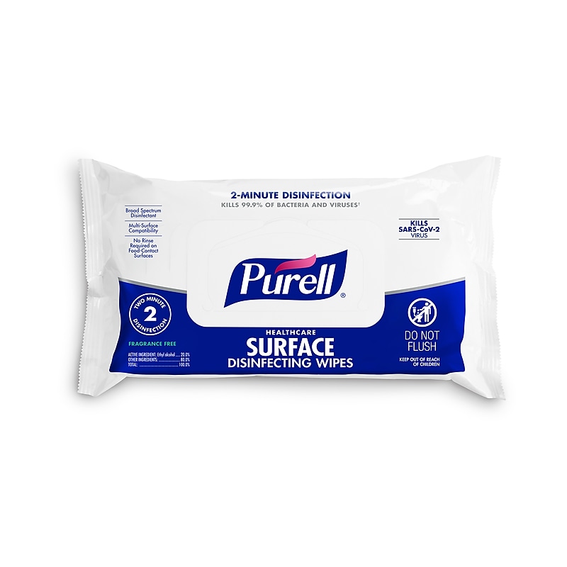 Purell Healthcare Surface Disinfecting Wipes, 72 Wipes/Container, 12/Carton (9370-12CT) image 1