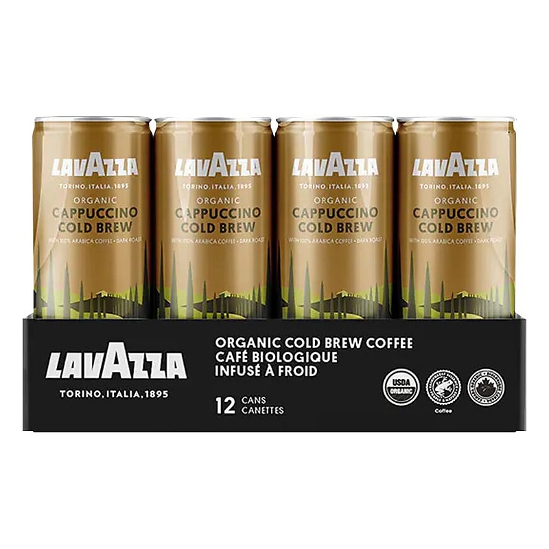 Lavazza Cappuccino Cold Brew Coffee, Dark Roast, 8 fl. oz., 12/Carton (2122) image 1