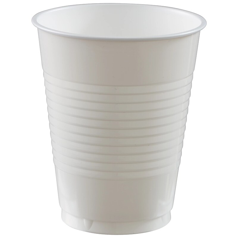 Party City Plastic Cup, 18 oz., White, 50/Pack (AM431754-08-ST) image 1