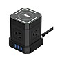 Uncaged Ergonomics Cube 4-Outlet 4-USB Port Surge Protector, 10', Black (WC-10-b)~#|#~3CF8CC3F-EE27-4594-88CE00C44D899385_sc7