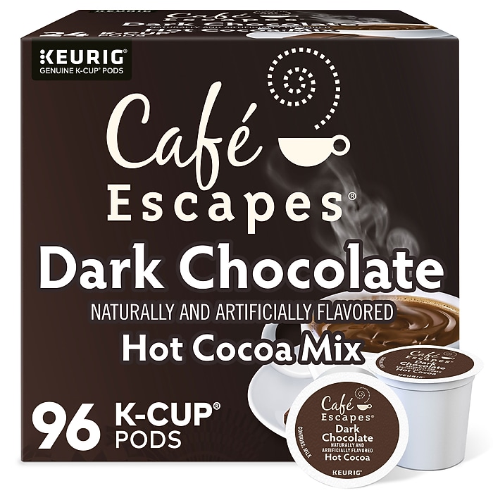 Cafe Escapes Dark Chocolate Hot Cocoa, Keurig® K-Cup® Pods, 96