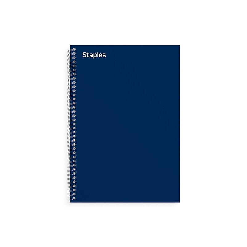 Staples Premium 3-Subject Notebook, 5.88" x 9.5", College Ruled, 138 Sheets, Blue (ST58352) image 1