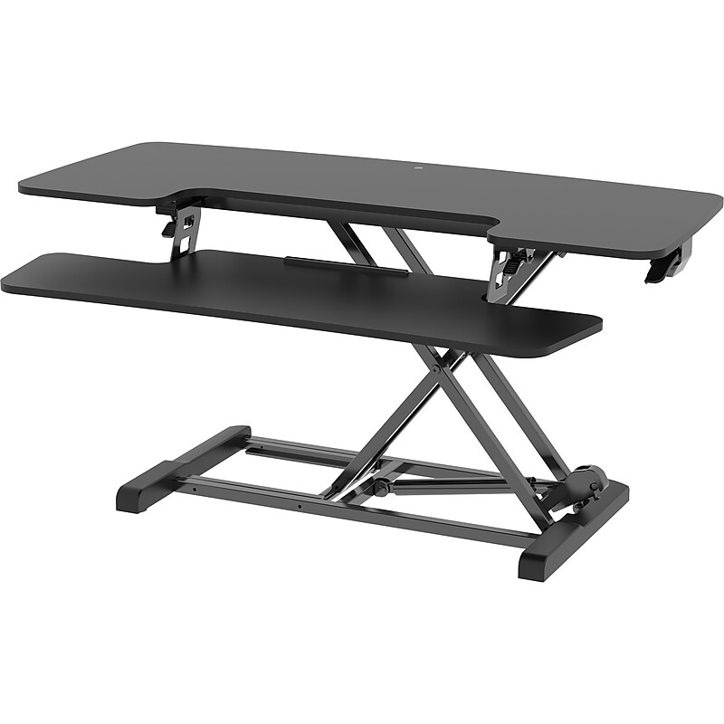 FlexiSpot M7 Series 40"W Manual Rectangular Adjustable Standing Desk Converter, Black (M7-E-40B) image 1