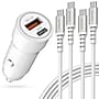 Overtime 38W Dual Port Car Charger and Two 6-Foot USB-C to USB-C Cables Bundle, White (OTC2PD6TCX2)~#|#~3D0E881E-CBC5-4E68-8B831E775C2CC288_sc7