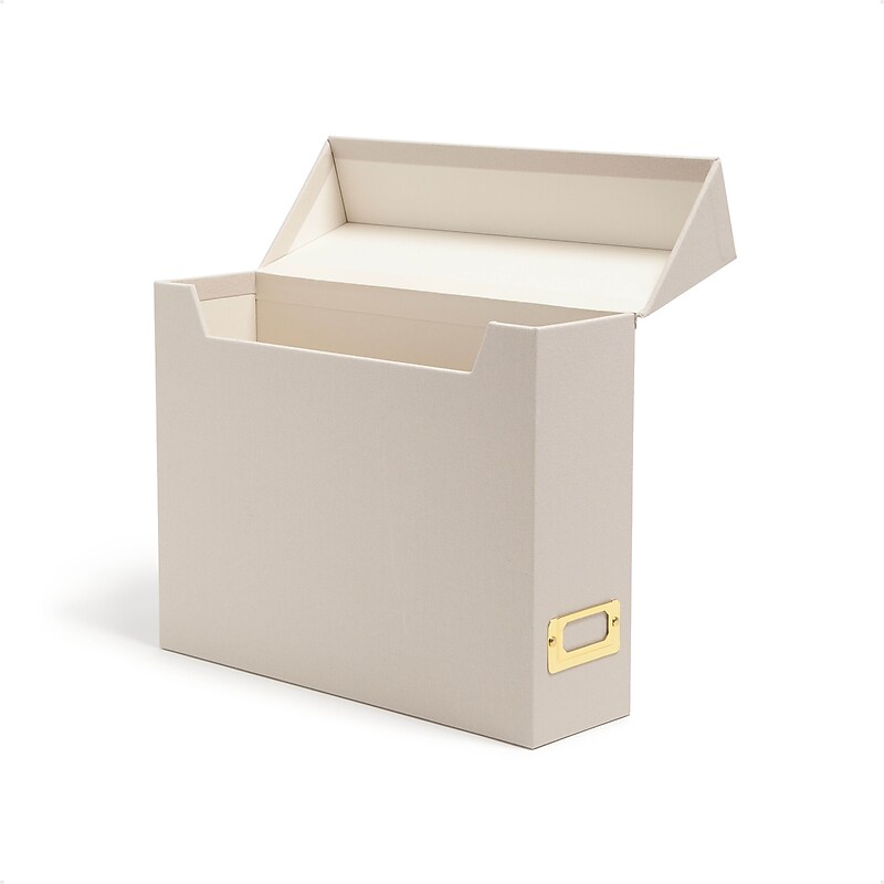 Smead 40% Recycled Fabric/Canvas File Box Attached Flip Top, 13" x 10", Beige (70232) image 1