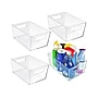 Azar Large Open Lid Storage Tote, Clear, 4/Pack (556237)~#|#~3D134ADA-9C47-4583-9ABB5B94EFDFA9D4_sc7