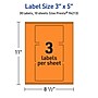 Avery Laser/Inkjet Multipurpose Rectangle Labels, 3" x 5", Bright Orange, 30/Pack (94213)~#|#~3D156E64-1B95-4AF3-A96E102493807B29_sc7