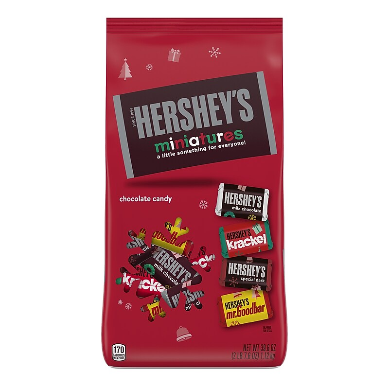 Hershey's Holiday Miniatures Assorted Chocolate Candy Bag, 39.6 oz. (HEC45401) image 1
