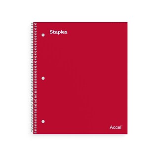 Staples Premium Poly 3-Subject Notebook, 8.5