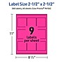 Avery Laser/Inkjet Square Multipurpose Labels, 2.5" x 2.5", Neon Magenta, 360/Pack (94104)~#|#~3D270769-6FD1-4533-BCDE5A5580A22637_sc7