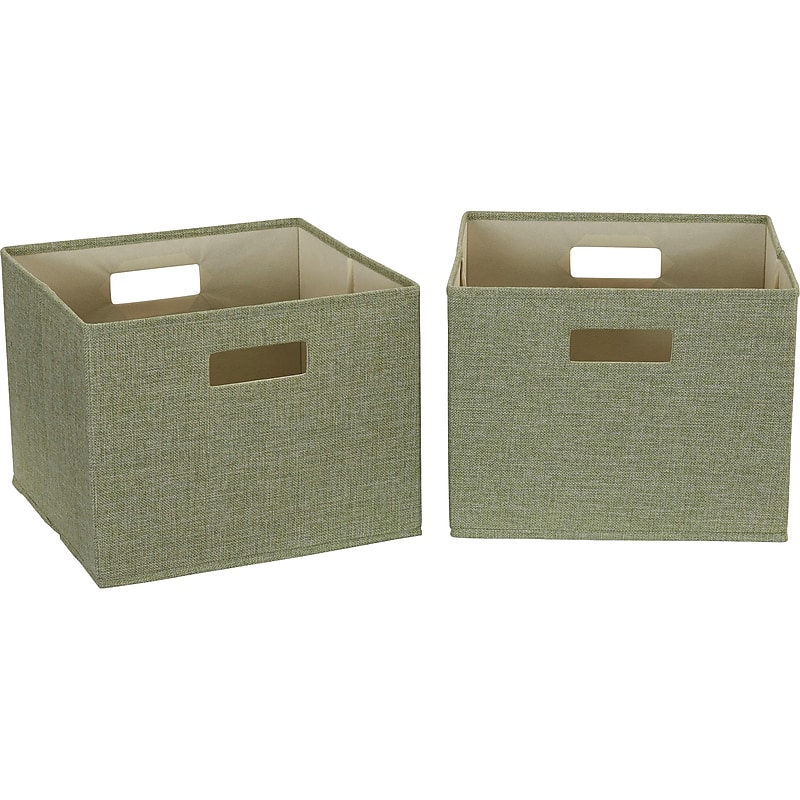 Household Essentials 10" x 13" Cube Storage, Celery, 2/Set (738-1) image 1