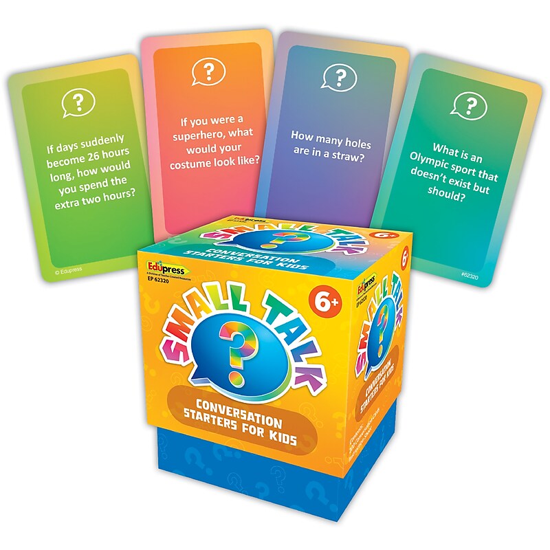 Edupress Small Talk: Conversation Starters for Kids Flash Cards, 200/Pack (TCR62320) image 1
