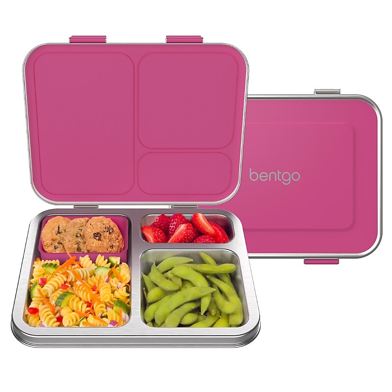 Bentgo Kids Leak-Resistant Lunch Box, 3-Compartment, Fuchsia (BGOSTL-F) image 1