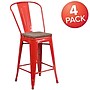 Flash Furniture Lily Contemporary Metal Vertical Back Counter Height Stool, Red, 4-Pieces/Pack (4CH3132024GBRDW)~#|#~3D2F1B9C-35BC-40C1-B0676F2FF1DE297B_sc7
