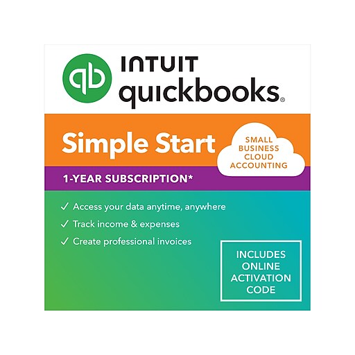QuickBooks Online Simple Start 2024 1 Year Subscription, for 1 User