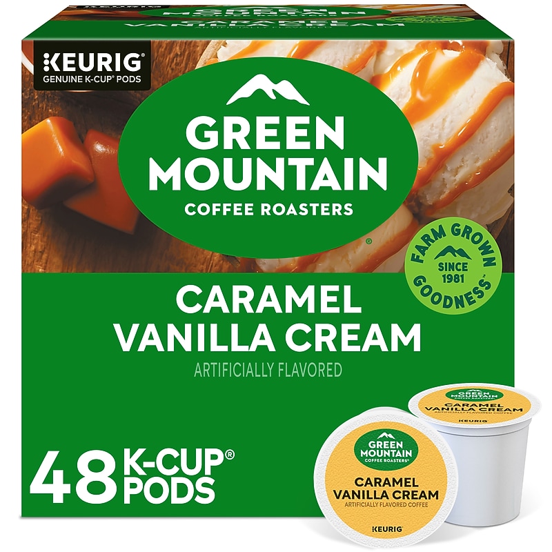 Green Mountain Caramel Vanilla Cream Coffee Keurig® K-Cup® Pods, Light Roast, 48/Box (350072) image 1