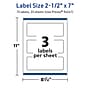 Avery TrueBlock Laser/Inkjet Rectangle Multipurpose Labels, 2.5" x 7", White, 75/Pack (94247)~#|#~3D405DB9-79F8-461C-91A9C8F47D7551E1_sc7