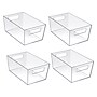 Azar Small Open Lid Storage Tote, Clear, 4/Pack (556233)~#|#~3D45BA5B-2071-4A3A-AE8A0B2D852E4DF3_sc7