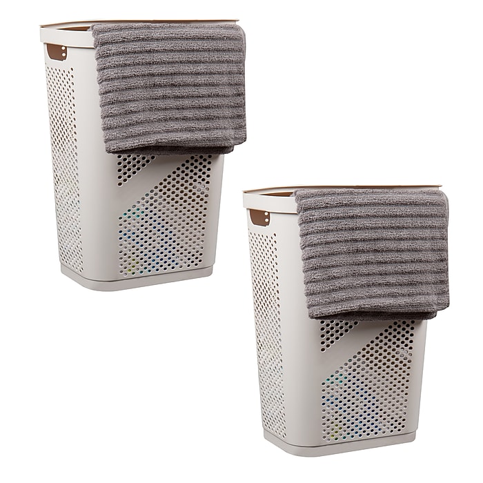 Mind Reader 15.85-Gallon Slim Laundry Hamper with Lid, Plastic