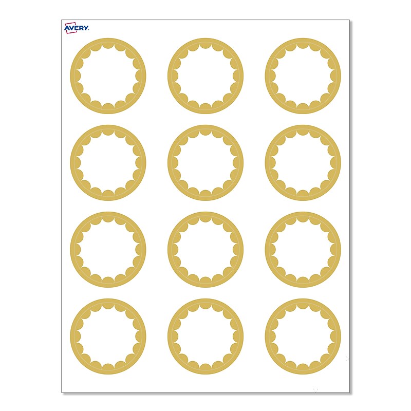 Avery Gold Dots Edge Matte Blank Card, White, 120/Pack (S00-D1X) image 1