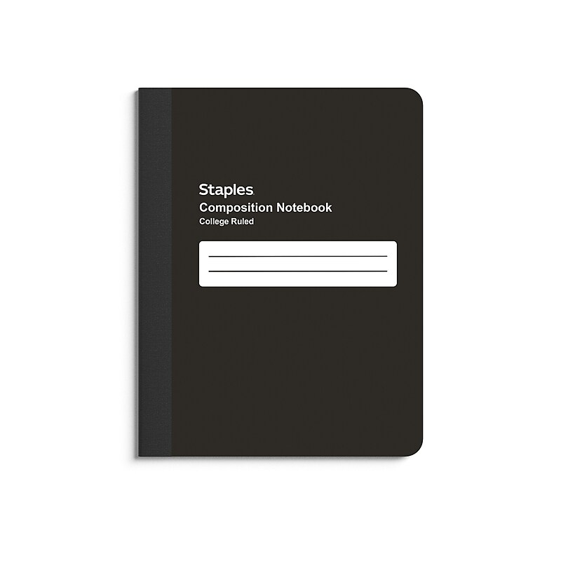 Staples Poly Composition Notebook, 7.5" x 9.75", College Ruled, 80 Sheets, Black (ST55083) image 1
