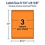 Avery Rectangle Multipurpose Labels, 3-1/4" x 8-3/8", Bright Orange, 120/Pack (94251)~#|#~3D506F80-E293-478B-AA2FF09A4BC76B6B_sc7