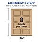 Avery Laser/Inkjet Rectangle Multipurpose Labels, 2" x 2.75", Kraft Brown, 800 Labels/Box ( 94236)~#|#~3D515291-2BD0-488E-95B55E6E50D1A1C0_sc7