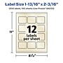 Avery Pearlized Ivory Rectangle Multipurpose Labels, 1-13/16" x 2-3/16", Ivory, 1200/Box (94233)~#|#~3D541230-298B-40B2-A7BC0D5264E0594B_sc7
