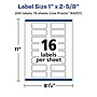 Avery Laser/Inkjet Rectangle Multipurpose Labels, 1" x 2-5/8", White, 240 Labels/Pack (94201)~#|#~3D55ED15-994D-41D4-AC7238C47FD4AB29_sc7