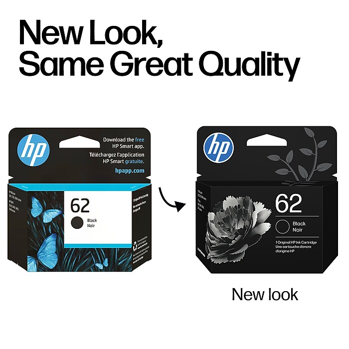HP 62 Black Standard Yield Ink Cartridge, Prints Up to 200 Pages