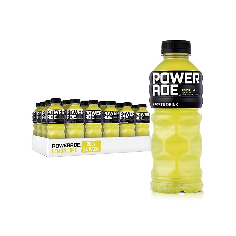 Powerade Lemon Lime Sports Drink, 20 oz., 24 Bottles/Pack (049000003697) image 1