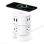 RAYOVAC Charging Tower 6-Outlet 4-USB Port Surge Protector with Wireless Charging, 5-ft., 540 Joules, White (SS-Q913)~#|#~3D59ABD1-C69A-4EA4-9B7D9B902030D827_sc7